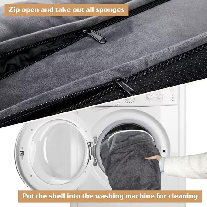 Comfort Expression Orthopedic Dog Bed for Large Dogs 36x27 Inch, Waterproof Supportive Egg Crate Foam Large Pet Bed with Removable Bolsters, Dog Couch with Washable Cover & Non-Slip Bottom, Dark Grey