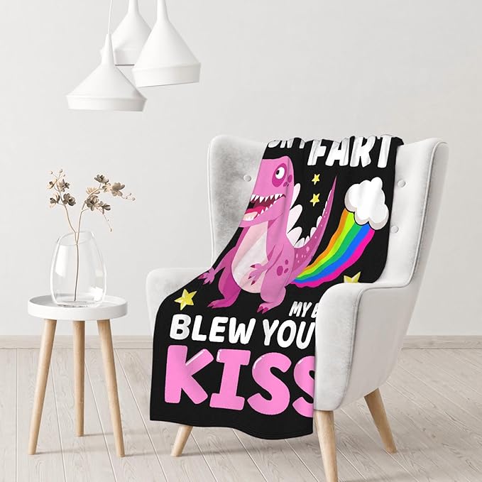 Funny Dinosaur Blanket Gift for Girls Boys- 50x60 Inches Soft Flannel Dino Throws Blankets Funny Gift for Teen Women Men Adult Cute Dinosaur Lover Gifts for Bed Sofa Couch