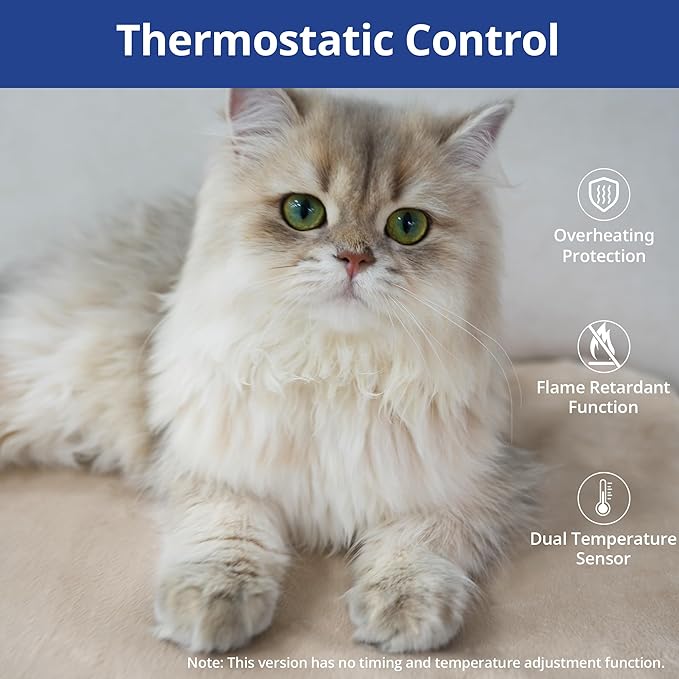 NICREW Pet Heating Pad for Dogs and Cats, Heated Dog Bed with Steel-Wrapped Cord and Soft Fleece Cover, 27.5 x 15.7 Inches, 50 Watts