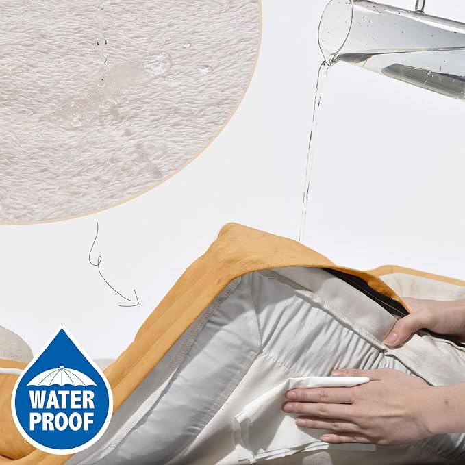 Comfort Expression Orthopedic Dog Bed for Small Dogs 20x14 Inch, Waterproof Supportive Egg Crate Foam Small Pet Bed with Removable Bolsters, Dog Couch with Washable Cover & Non-Slip Bottom, Caramel