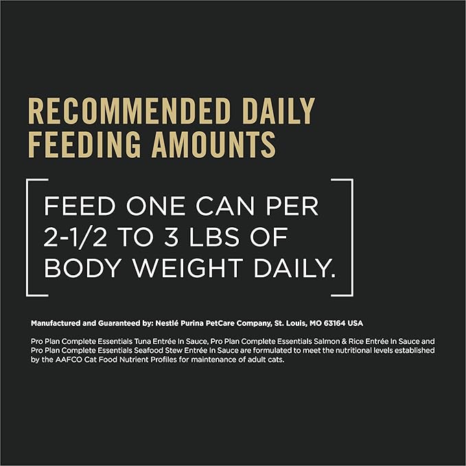 Purina Pro Plan High Protein Wet Cat Food Variety Pack, Complete Essentials Seafood Favorites - (2 Packs of 12) 3 oz. Cans