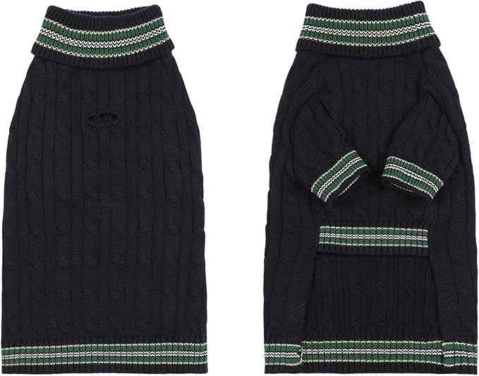 Medium/Large Dog Sweater, Warm Dog Winter Coat w/Sleeves, Comfortable High Neck & Leash Hole, Premium Dog Clothes for Labrador-Best for Holidays, Daily Walks XL Blue