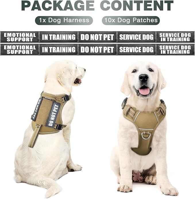 WINSEE Tactical Dog Harness, No Pull Dog Harness for Medium Large Dogs with Handle & Molle, Military Service Dog Vest Harness in Training Pet Harness for Small Dogs