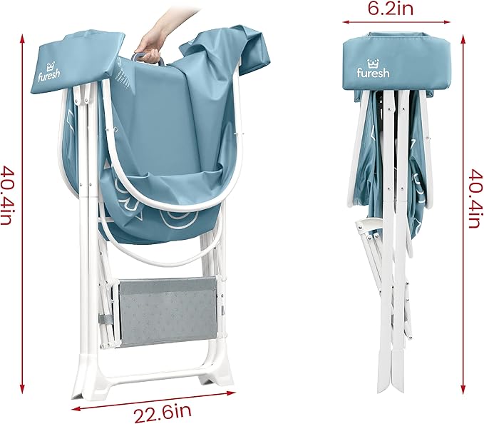 Furesh Big Dipper Dog Bath Tub with Stairs, Elevated Portable Foldable Wash Station with Steps for Bathing, Shower and Grooming, Indoor, Outdoor, for Medium to Large Size Dogs