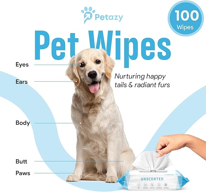 Dog Wipes for Paws and Butt Ears Eyes | Organic Pet Wipes for Dogs | Dog Wipes Cleaning Deodorizing | Extra Thick Paw Wipes for Dogs Cats Pets