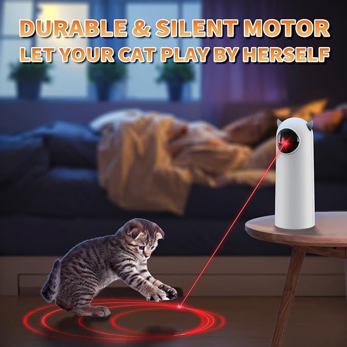 Laser Cat Toys for Indoor Cats, [2025 Newly Upgraded] Real Trajectory Motion Activated Cat Toy, Automatic Laser Pointer Interactive Automated Cat Toys for for Bored Indoor Adult Cats/Dogs/Kittenes
