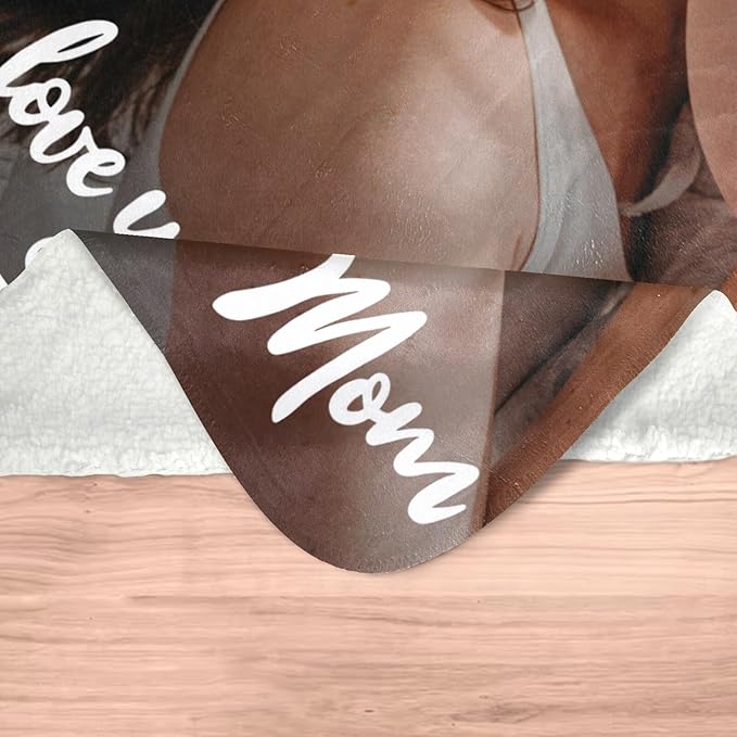Personalized Mom Blanket, Custom Blanket with Photo, Customized Photo Blankets, Customizable Blankets, Personalized Birthday Gifts for Mom, Baby, Kid, Family