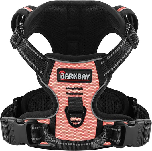 BARKBAY Dog Harness No Pull for Small Dogs - Adjustable, Reflective, Comfortable, No Choke, Heavy-Duty - Perfect for Outdoor Training, Walking, and Hiking - Strong & Durable - S & Light Pink