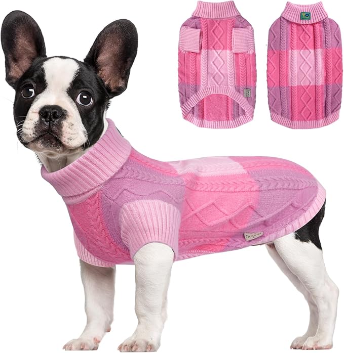 Pet Sweaters,Turtleneck Pullover Dog Sweater,Pet Sweaters for Dogs,Pet Clothes,Pet Clothing,Suitable for All Types of Dogs and Most Seasons (Pink Group,2XL)