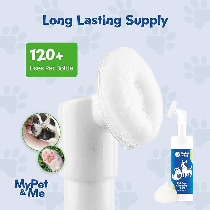 MyPet&Me - Dog Paw Cleaner - Foaming Cleanser for Easy Cleaning - No-Rinse Dog Paw Washer - Gentle Foot Cleaner for Dogs - Paw Wash for Small & Large Dogs - 4.05 oz