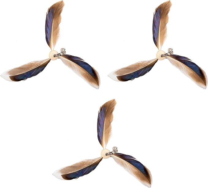 JXFUKAL Cat Wand Toys, Interactive Cat Toys with 3 Feather Refills, 29'' Flexible Steel Wire, Sturdy Wood Handle & Bell for Kitty Kitten, Cat Toys for Indoor Cats Teaser Cat String Toy