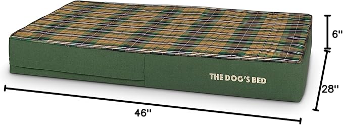 The Dog’s Bed Orthopedic Memory Foam Dog Bed, XL Green Tartan, Pain Relief for Arthritis, Hip & Elbow Dysplasia, Post Surgery, Lameness, Supportive, Calming, Waterproof Washable Cover