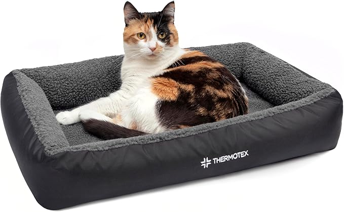 Far Infrared Heated Pet Bed - Heated Cat & Dog Bed for Pain Relief & Arthritis - Therapeutic Heat Pad for Elderly Pet Support & Relaxation - Machine Washable
