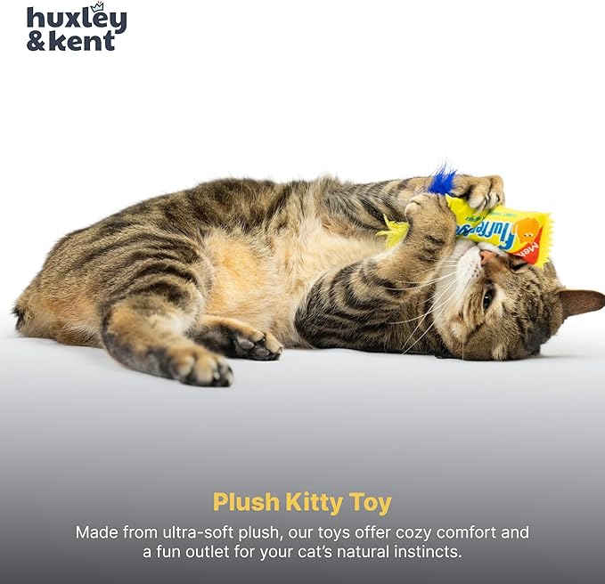 Huxley & Kent Plush Cat Toy - Interactive Catnip Toy for Cats & Kittens - Soft with Crinkle & Catnip - Fun Indoor Play - Flufferfinger