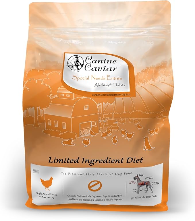 Canine Caviar - Special Needs: Chicken & Brown Rice Alkaline Dry Dog Food, Limited Ingredients, Gluten-Free, Based on Science & Research, Veterinary Alternative Diet (4.4 Pound Bag)