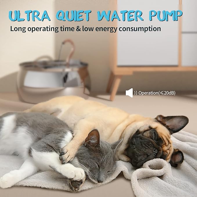 Tomxcute Cat Water Fountain - 4.0L/135oz Gooseneck Copper Faucet Design Cats Fountain for Drinking - Large Capacity Stainless Steel Cat Water Fountain - Comes with 3 Replacement Filters