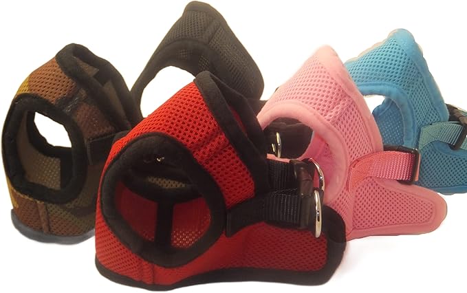 Soft No Pull Step-in Dog Harness Small Dog XXS XS Vest for Teacup, Chihuahua, Yorkie, Pomeranian Dog Vest Harness for Puppy Comfy Red Mesh for Puppies (LG 16"-17.5" 9-12 lbs)