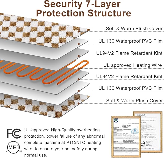 MIXJOY Heated Dog Bed, 11 Adjustable Temperature Dog Heating Pad Indoor with Timer, Pet Heated Mat for Dogs Cats, Electric Cat Heating Pad with Washable Cover, Heated Pet bed-28''x16'', Medium