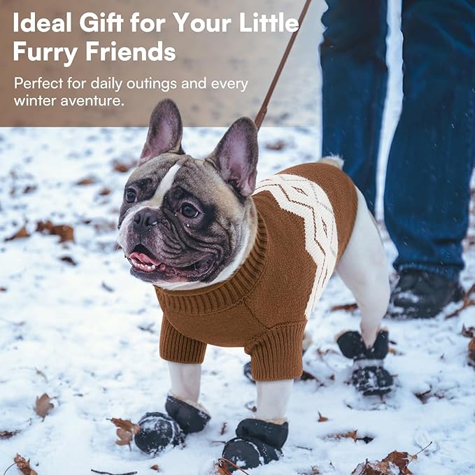 Queenmore Warm Dog Sweater, Soft Pet Knitwear, Knitted Pullover, Winter Pet Clothes for Small Medium Dogs Cats