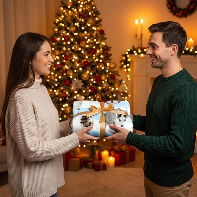 Dog Blanket for Girls Boys, Soft Flannel Fleece Throw Gifts, Lightweight Cozy Cute Puppy Decor Blanket 50"x60"