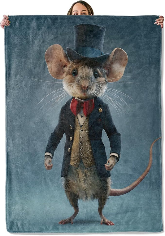 Mouse Gifts, Stylish Mouse Blanket for Adults Women Kids, 40x50 in, Cozy Fuzzy Warm Soft Throw Blankets for Bedroom, Camping, Couch, Decor