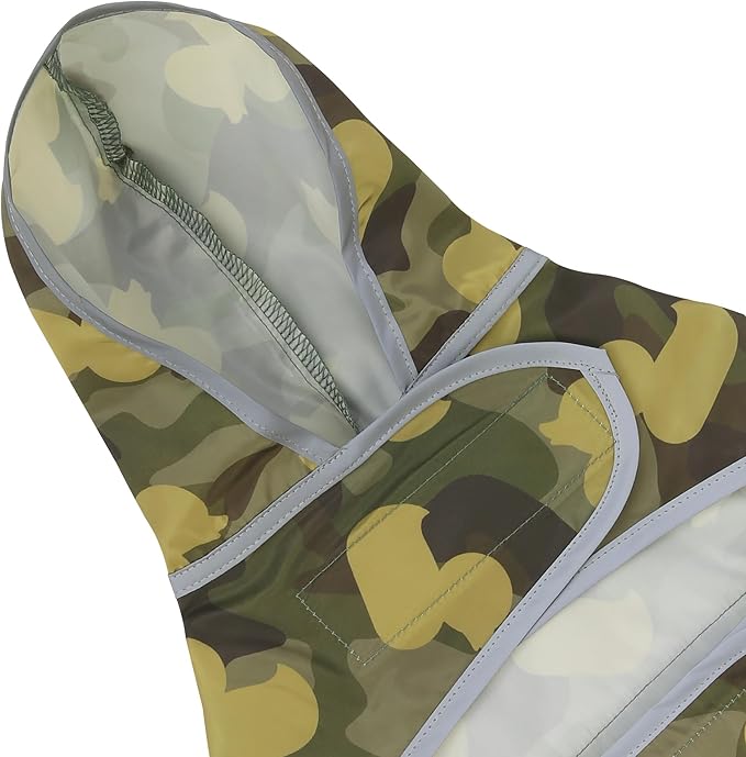 Dog Raincoat Hooded,Waterproof Rain Coat for Dogs with Adjustable Belly Strap,Reflective Strips, Lightweight Slicker Poncho Rain Jacket for Small Medium Large Dogs