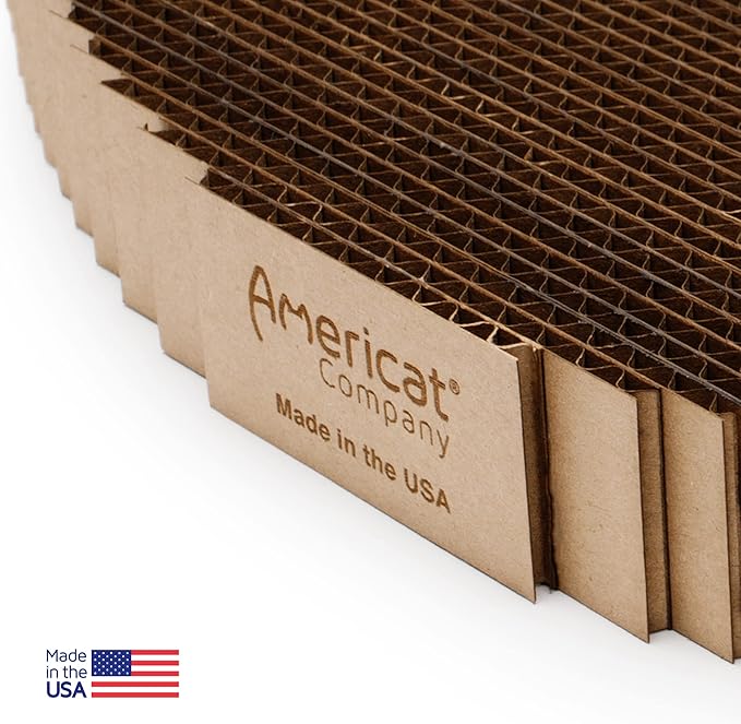 Cat Scratcher by Americat – Made in USA Cardboard Scratching Pad & Lounger – X Large, 2-Sided, Heavy, No-Shedding, Long-Lasting (Cat)