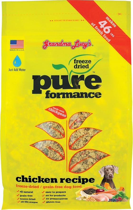 GRANDMA LUCY'S 844212 Pureformance Grain Free Chicken Food for Dogs, 10-Pound