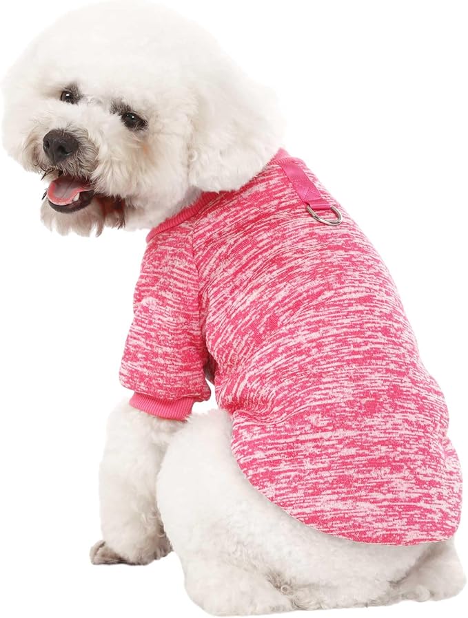 Dog Sweater, Dog Sweaters for Small Dogs, 2, 3 Pack Warm Soft Pet Clothes for Puppy, Medium Large Cat, Dogs Girl or Boy, Dog Shirt for Winter Christmas (Buckle Pink+Purple+HotPink, Small)