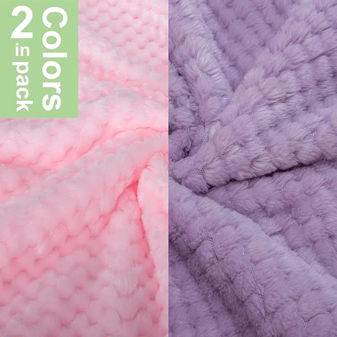 POMIU Dog Sweater, Dog Sweaters for Small Medium Dogs or Cat, Warm Soft Flannel Pet Clothes for Dogs Girl or Boy, Dog Shirt Coat Jacket (Coat Pink+Purple, X-Small)