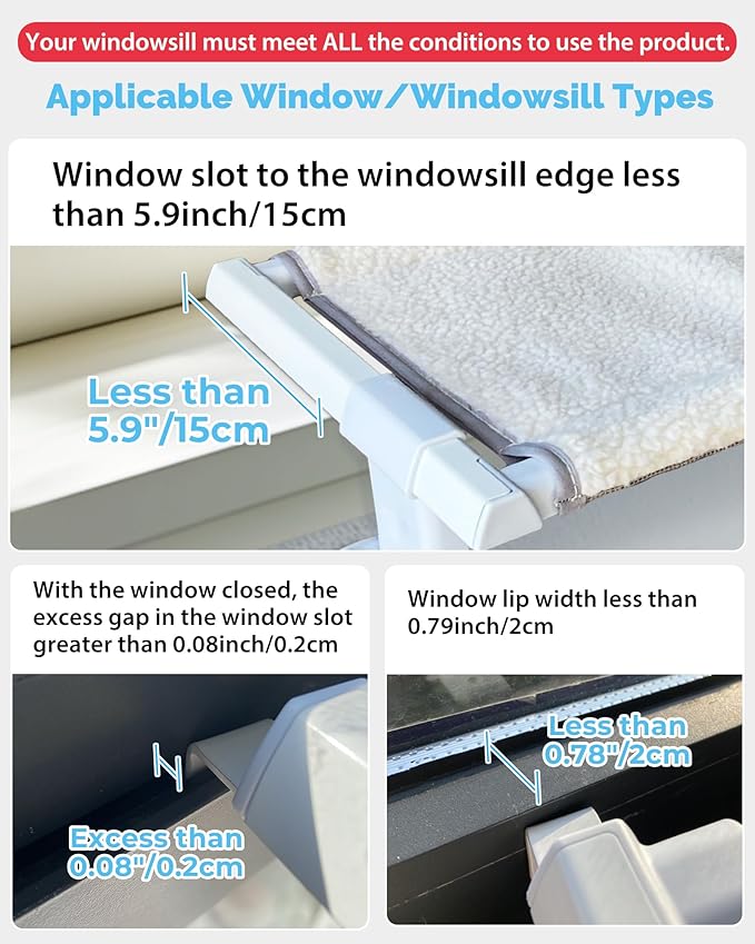 Heavy-Duty Cat Window Sill Perch All-Metal Frame Supports up to 120 lbs – Durable, Easy-to-Assemble Cat Window Hammock for Large Cats and Multiple Cats (L 1PC)