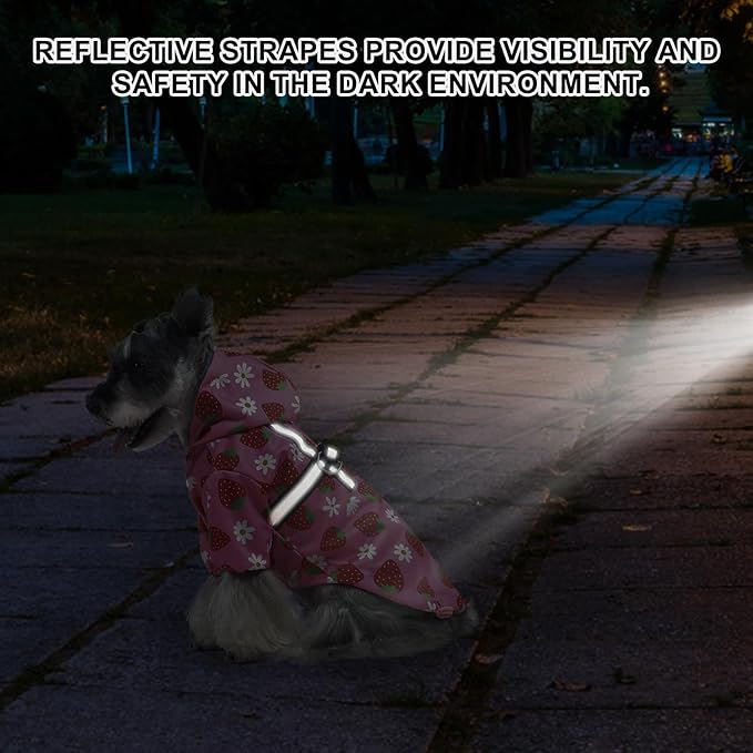 BEAUTYZOO Dog Raincoat Hooded with Harness Built-in for Small Medium Large Dogs Girls Boys, Dog Rain Jacket Slicker Poncho, Waterproof Dogs Rain Coat Clothes for Winter Rainy Snowy Days, Pink L