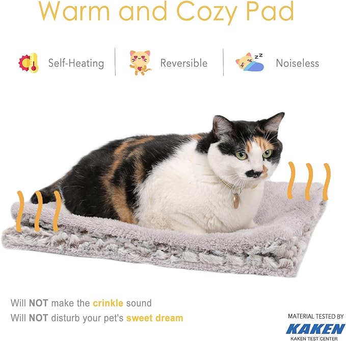 Self Heating Cat Pad Self Warming Cat Bed 22" x 17" Thermal Mat Extra Warm Pet Mat for Outdoor and Indoor Large Kittens Small Puppy Pets
