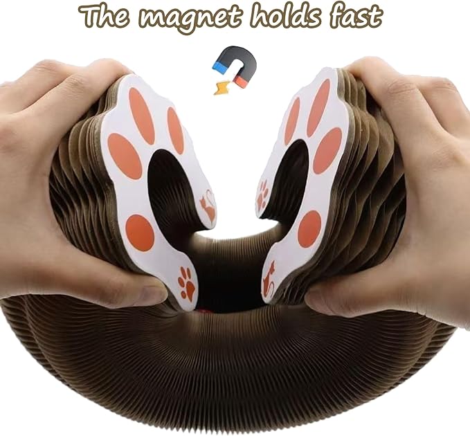 Kitty kurlz Cat Scratching Board, Kitty Curlz Cat Toy, Made of Recyclable Corrugated Cardboard, Scratch-Resistant and Abrasion-Resistant, Foldable