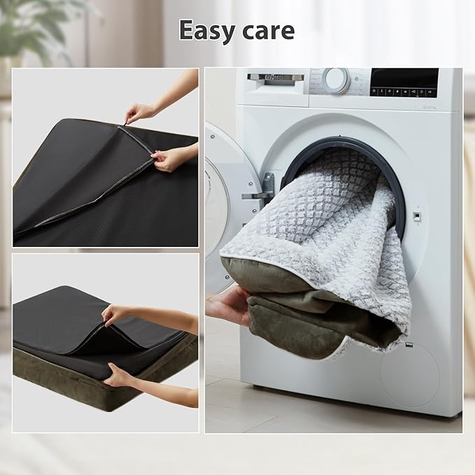 Orthopedic Dog Bed for Large Dogs, Egg Crate Foam Bed for Large Dogs, Equipped with Removable Waterproof Pillow Cover and Anti-Slip Bottom, Pet Bed