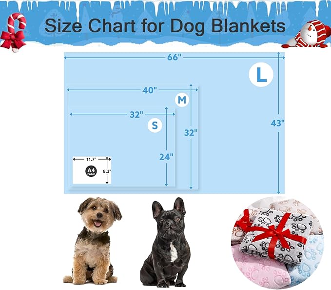 Stuffed Premium Soft Dog Couch Blanket, with Flannel Cute Paw Print, 30 * 70 inches, Cat Blanket Puppy Supplies Dog Products Stuff Essentials, Blue