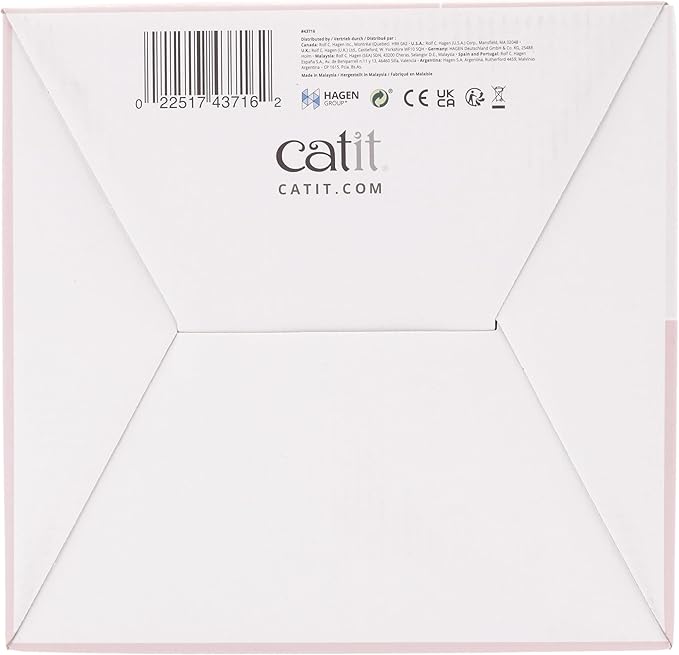 Catit PIXI Drinking Fountain – Cat Water Fountain with Triple Filter and Ergonomic Drinking Options, Pink