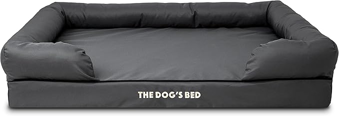 The Dog’s Bed XL Grey, Memory Foam, Pain Relief: Arthritis, Hip & Elbow Dysplasia, Post Surgery, Lameness, Supportive, Calming, Waterproof Washable Cover