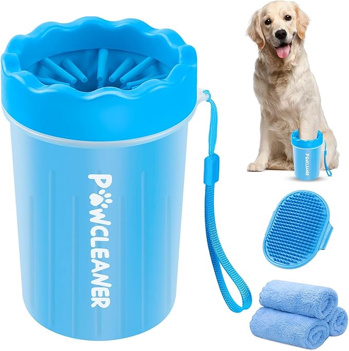 Dog Paw Cleaner, Dog Paw Washer, Paw Muddy Paw Cleaner, Pet Foot Cleaner for Small Medium Large Breed Dogs/Cats (with 3 absorbent towel)