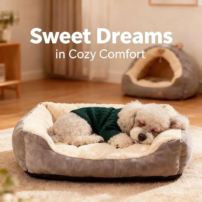 Small/Medium Dog Sweater, Warm Dog Winter Coat w/Sleeves, Comfortable High Neck Premium Dog Clothes for Mini Poodle-Best for Holidays, Daily Walks S Green