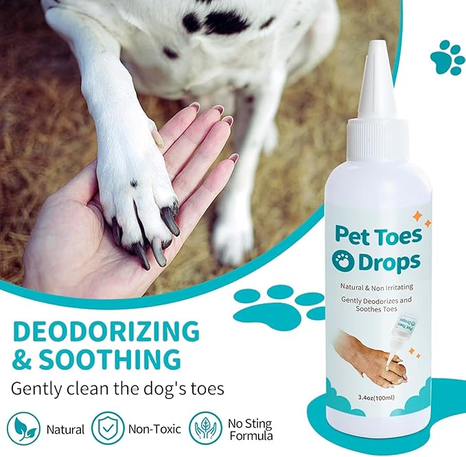 Dog Paw Cleaning Solution, Dog Paw Cleaner, 3.4 FL Oz Pet Paw Cleaner, Pleasant Smell Dog Foot Cleaner, No Rinse Dog Paw Washer, Deep Clean Paw Cleaner for Dogs and Cats