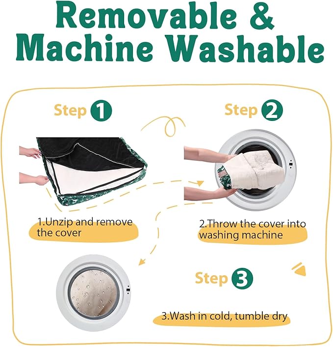 Christmas Washable Orthopedic Large Dog Bed - Removable Orthopedic Foam Pet Couches with Bolsters Waterproof Large Dog Bed and Non-Slip Bottom Extra Large Pet Sofa - Green