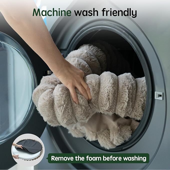 BALANCE Luxury Donut Dog Bed, 23 Inches Round Dog Beds for Small Dogs Washable, Orthopedic Calming Pet Bed for Puppy and Cats with Anti-Slip Bottom, Oatmeal