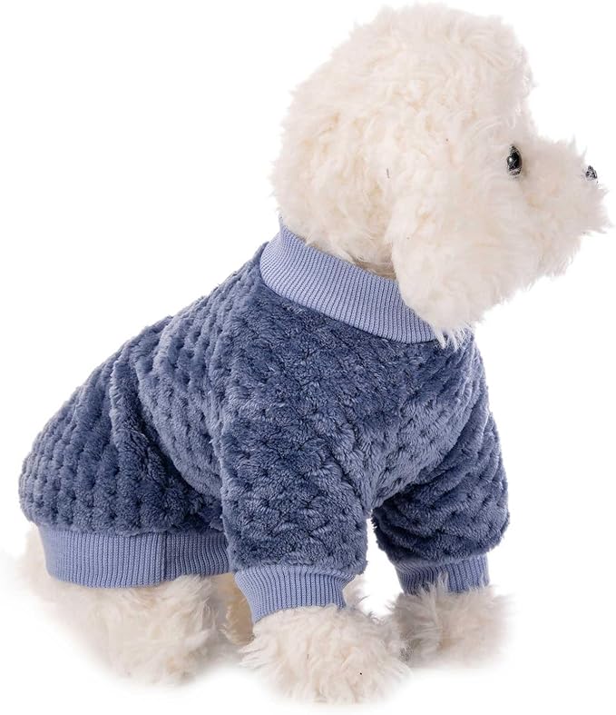 Dog Sweater, 2 or 3 Pack Dog Sweaters for Small Medium Dogs or Cat, Warm Soft Flannel Pet Clothes for Dogs Girl or Boy, Dog Shirt Coat Jacket (XX-Small, Grey+Navy+Sky Blue)