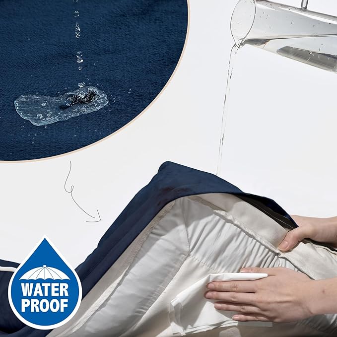 Comfort Expression Orthopedic Dog Bed for Small Dogs 20x14 Inch, Waterproof Supportive Egg Crate Foam Small Pet Bed with Removable Bolsters, Dog Couch with Washable Cover & Non-Slip Bottom, Navy Blue