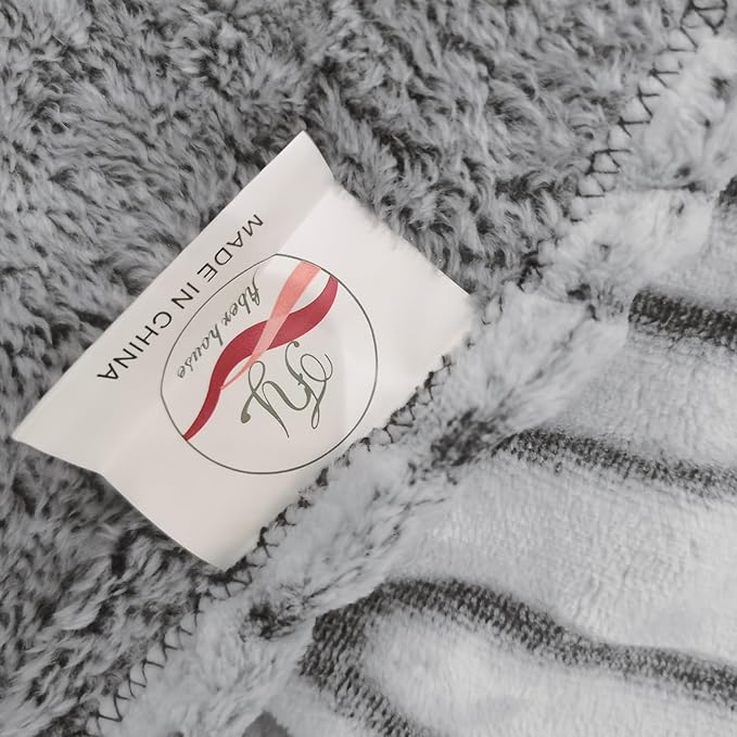 FY FIBER HOUSE Flannel Fleece Throw Blanket, Lightweight Cozy Plush Microfiber Bedspreads for Adults,90 by 108-Inch,Black Zebra