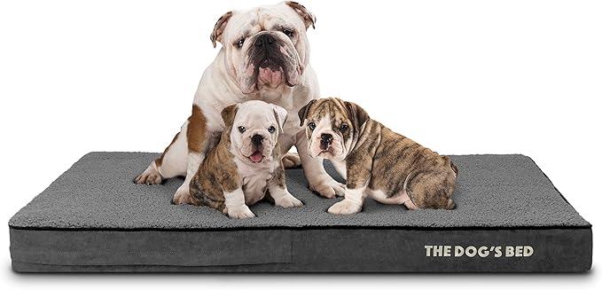 The Dog’s Bed Orthopedic Memory Foam Dog Bed, XL Grey Plush, Pain Relief for Arthritis, Hip & Elbow Dysplasia, Post Surgery, Lameness, Supportive, Calming, Waterproof Washable Cover