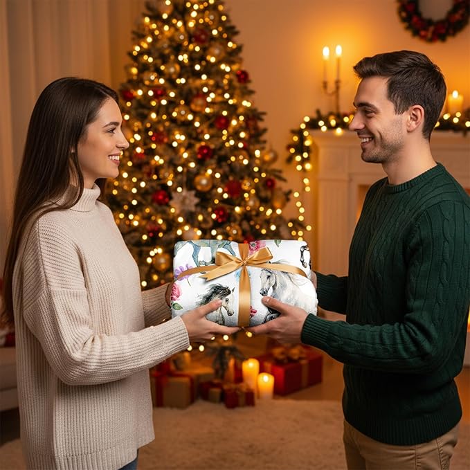 Horse Blanket for Girls Women, Soft Flannel Fleece Throw Gifts, Lightweight Cozy Horse Decor Blanket 50"x60"