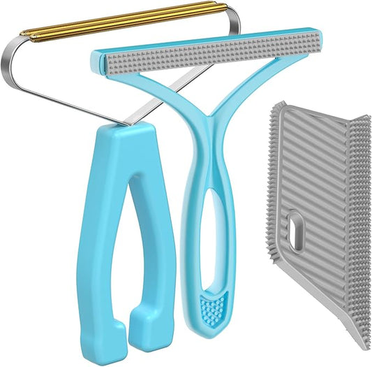 Lint Remover 3-Pack,Lint Shaver Cleaner Pro,Carpet Rake,Lint Brush,Fur Removal Tool,Portable Carpet Scraper,Clothes,Car Mats,Couch,Pet Bed,Furniture