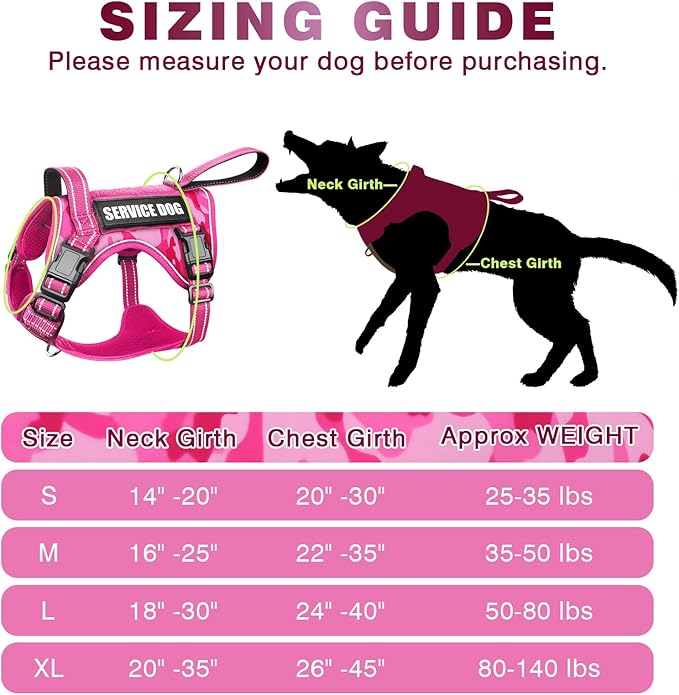 WINSEE Tactical Dog Harness, No Pull Dog Harness for Medium Large Dogs with Handle & Molle, Military Service Dog Vest Harness in Training Pet Harness for Small Dogs